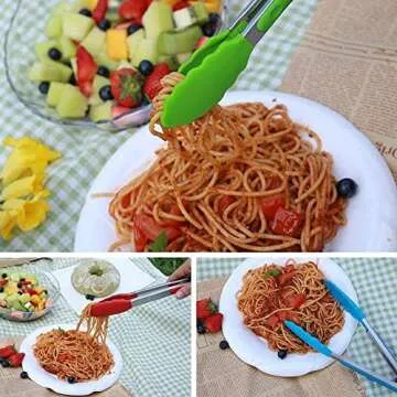 Premium Non-Stick Kitchen Tongs with Silicone Tips