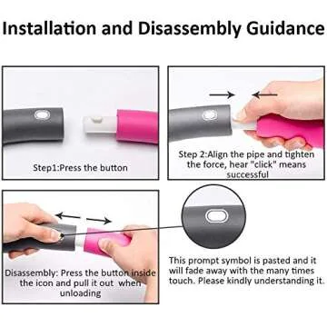 Hoola Hoop 2lb Fitness Exercise Hoola Hoop for Weighted Loss hoola Hoop Adjustable 8 Detachable Sections Burning Fat Sport Equipment (Pink)