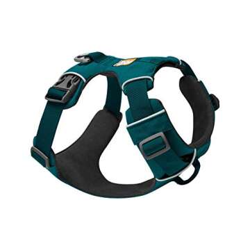 Ruffwear, Front Range Dog Harness, Reflective and Padded Harness for Training and Everyday, Tumalo Teal, Medium