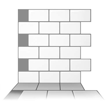 Peel and Stick Tiles, Less Sticky, Extra Adhesive is Needed for Painted Walls, 10-Sheets 12x12 Self Adhesive Removable Kitchen Backsplash 3D Tiles Subway Mono White