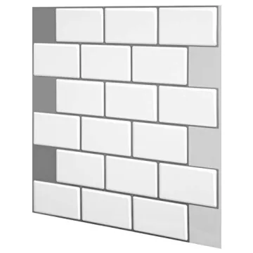 Peel and Stick Tiles, Less Sticky, Extra Adhesive is Needed for Painted Walls, 10-Sheets 12x12 Self Adhesive Removable Kitchen Backsplash 3D Tiles Subway Mono White