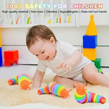 Cevioce Fidget Slug Toy, Sensory Slug Fidget Toy for Kids & Adults, 1 PC Cute Autism Sensory Toys for Autistic Children Great Birthday Gift for Girls Boys Christmas Stocking Stuffers for Kids Toddlers