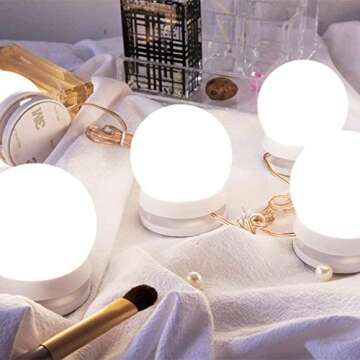 Chende Hollywood Vanity Lights for Makeup, LED Vanity Mirror Lights with 14 Dimmable Bulbs and AC Ad...