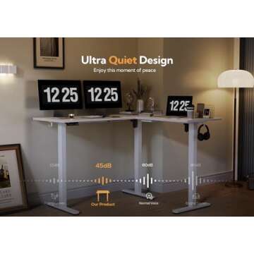 Claiks L Shaped Adjustable Height Standing Desk