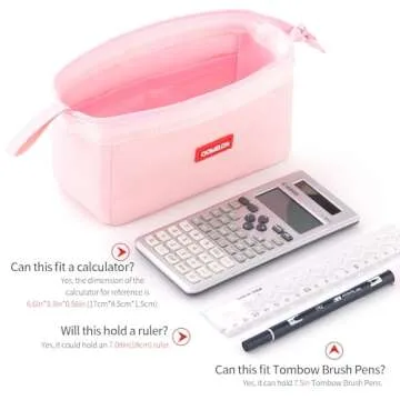 CICIMELON Pencil Case Large Capacity Pen Pouch Multifunctional Pencil Bag for School Students Teen Girls Office Women Adult (Light Pink)