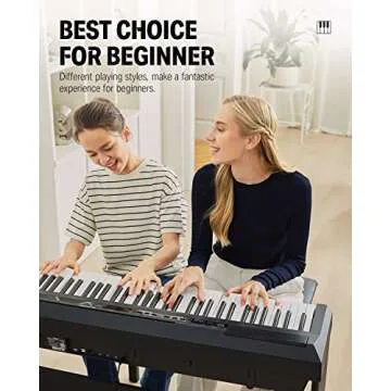 Donner DEP-10 Digital Piano 88 Key Semi-Weighted, Full-Size Electric Piano Portable Keyboard for Beginners, with Furniture Stand, Triple Pedals, Power Supply