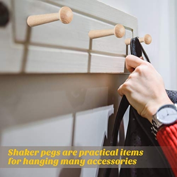 Unfinished Wooden Shaker Pegs DIY Paintable Hooks 30 Pack
