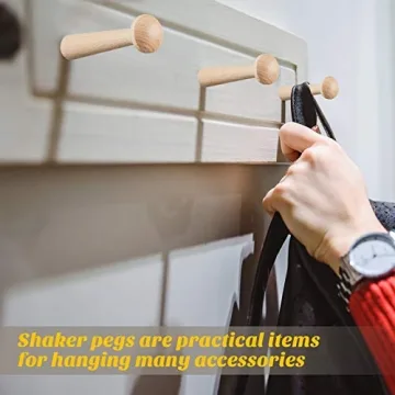 Unfinished Wooden Shaker Pegs DIY Paintable Hooks 30 Pack
