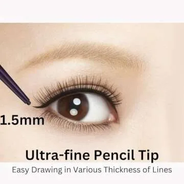 HEROINE MAKE by KISSME Long Stay Sharp Gel Eyeliner, Waterproof & Smudge-Proof, Precise Gel Liner for All-Day Wear, Ultra-Smooth Application, Long-Lasting Eyeliner Pencil,01 Jet Black, 0.004 fl Oz