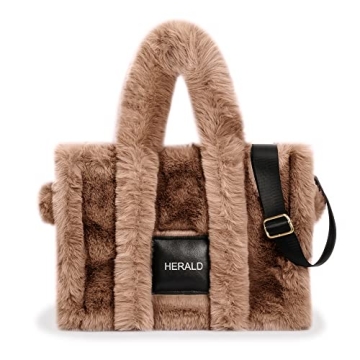 Herald Large Tote Bag Soft Fluffy Purse for Women