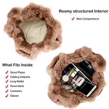 Herald Large Tote Bag Soft Fluffy Purse for Women