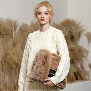 Herald Large Tote Bag Soft Fluffy Purse for Women