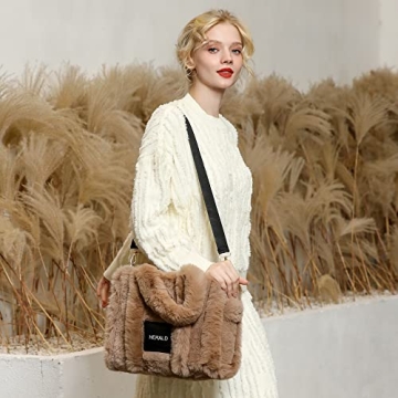 Herald Large Tote Bag Soft Fluffy Purse for Women