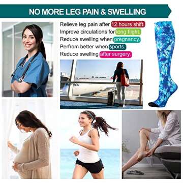 Compression Socks Women and Men, 20-30mmHg, Best for Nurses, Travel, Pregnancy