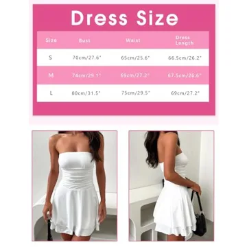 Stylish Meladyan Women’s Strapless Mini Dress for Summer