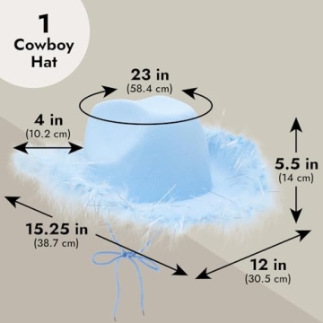 Zodaca Light Blue Cowboy Hat for Unique Celebrations