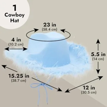 Zodaca Light Blue Cowboy Hat for Unique Celebrations