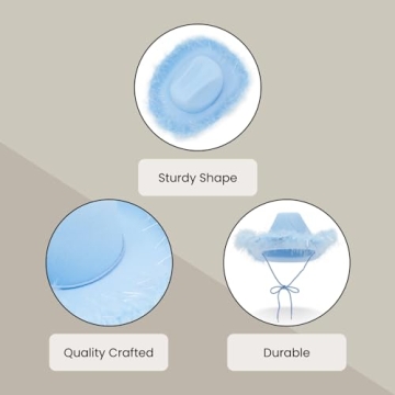 Zodaca Light Blue Cowboy Hat for Unique Celebrations
