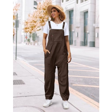 Stylish YESNO Women's Corduroy Overalls with Pockets