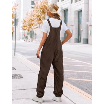 Stylish YESNO Women's Corduroy Overalls with Pockets