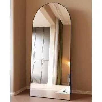 ITSRG Floor Mirror, Full Length Mirror with Stand, Arched Wall Mirror, 27"x71" Mirror Full Length, Black Floor Mirror Freestanding, Wall Mounted Mirror for Bedroom Living Room, Black