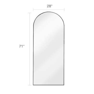 ITSRG Floor Mirror, Full Length Mirror with Stand, Arched Wall Mirror, 27"x71" Mirror Full Length, Black Floor Mirror Freestanding, Wall Mounted Mirror for Bedroom Living Room, Black