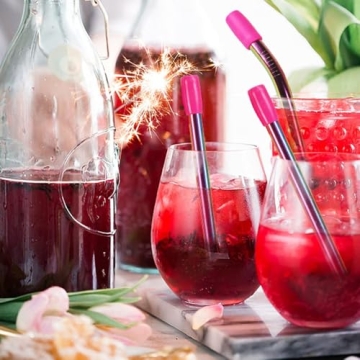 Amsthow Reusable Metal Straws with Silicone Tips and Brushes