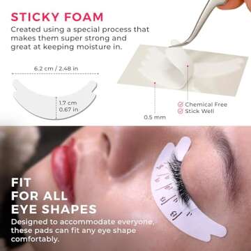 LLBA Biogel Eye Pads For Eyelash Extension | Under Eye Pads Eyelash Extension Supplies | Soft Sticky Pads for Sensitive Skin during Eyelash Perm Lamination, Lash Extensions Remover (10 Pairs, Style 1)