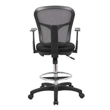 OfficeFactor Drafting Chair Tall Office Chair with Arms Executive Ergonomic Standing Desk Chair with Anti Scratch Wheels and Footrest