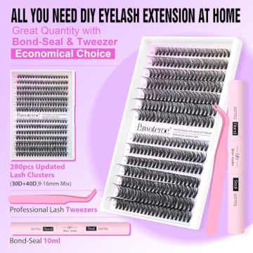 Pawotence DIY Lash Extension Kit - 280pcs Cluster Lashes