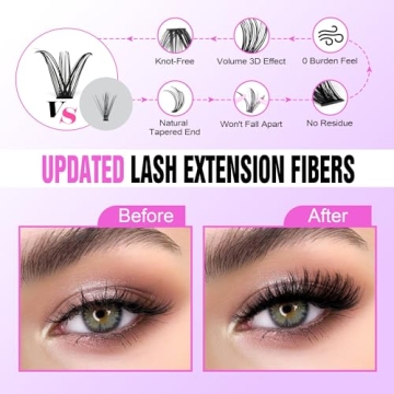 Pawotence DIY Lash Extension Kit - 280pcs Cluster Lashes
