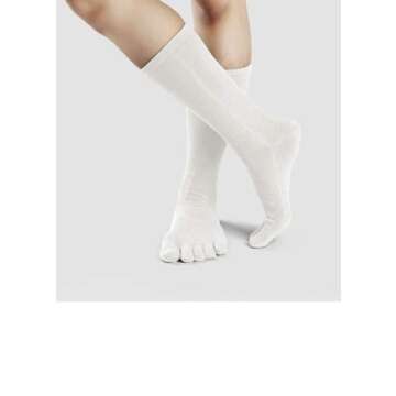 ZAKASA Mens Toe Socks Athletic Running Cushion Five Finger Cotton Crew Socks