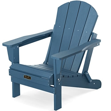 SERWALL Folding Adirondack Chairs Weather Resistant for Outdoor, Patio, Lawn, Garden, Backyard Deck,...