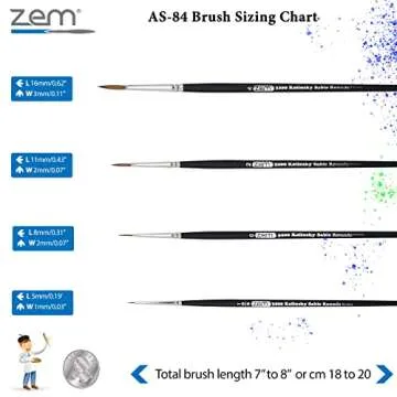 ZEM BRUSH Kolinsky Sable Artist Brushes - Detail Set