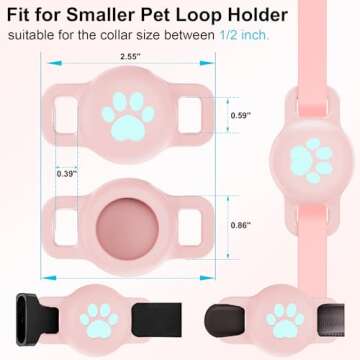 Cat Collar Airtag Holder for Air Tag Cat Collar, Protective Air Tag Holder for Small Apple Airtag Do...