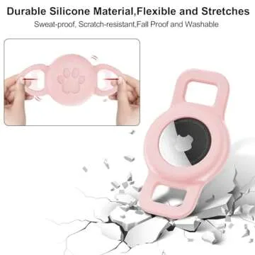 Cat Collar Airtag Holder for Air Tag Cat Collar, Protective Air Tag Holder for Small Apple Airtag Dog Collar, 2 Pack Anti-Lost Airtag Case and Protectors for Pets-Pink