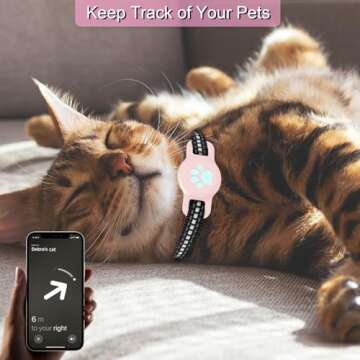 Cat Collar Airtag Holder for Air Tag Cat Collar, Protective Air Tag Holder for Small Apple Airtag Dog Collar, 2 Pack Anti-Lost Airtag Case and Protectors for Pets-Pink