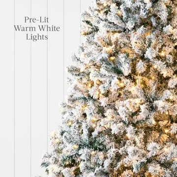 9ft Pre-Lit Snow Flocked Christmas Tree for Joyful Holidays