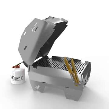 SKOTTI Cap - Fully Collapsible Camping Grill Lid for SKOTTI Grill, Outdoor Stove, and Camping Stove ...