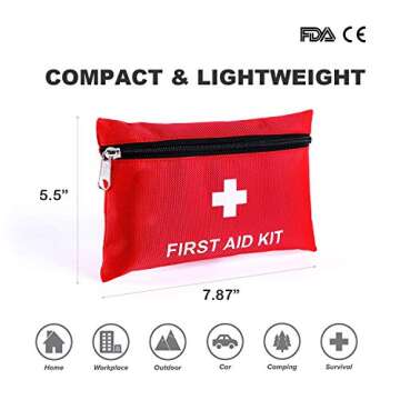 Small First Aid Kit, 86pcs Mini First Aid Kits Compact,Lightweight Medical Supplies Includes Alcohol...
