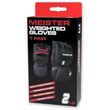 Meister Neoprene 2lb Weighted Gloves for Cardio & Strength