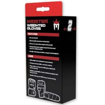 Meister Neoprene 2lb Weighted Gloves for Cardio & Strength