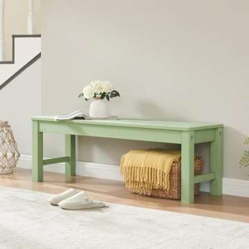 Psilvam Outdoor Bench - Durable Two Person Porch Seat in Green