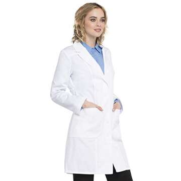 Cherokee Women's Scrubs 36" Lab Coat, White, Small