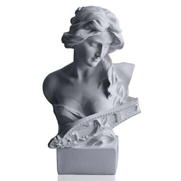 6" H Greek Mythology Bust Statue Decor,Artemis Statues Roman Goddess Figurines,Used for Sketch Practice Aesthetics Statues and Sculptures and Indoor Filling Space for Living Room, Bedroom and Study