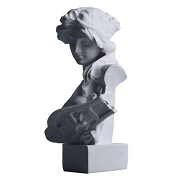 6" H Greek Mythology Bust Statue Decor,Artemis Statues Roman Goddess Figurines,Used for Sketch Practice Aesthetics Statues and Sculptures and Indoor Filling Space for Living Room, Bedroom and Study