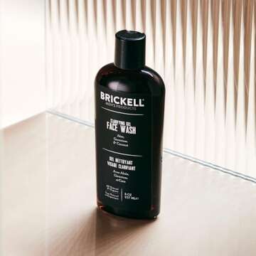 Brickell Men's Clarifying Gel Face Wash for Men, Natural and Organic Rich Foaming Daily Facial Clean...