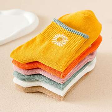 Stylish SENCODA Women's Daisy Cotton Socks for All Occasions