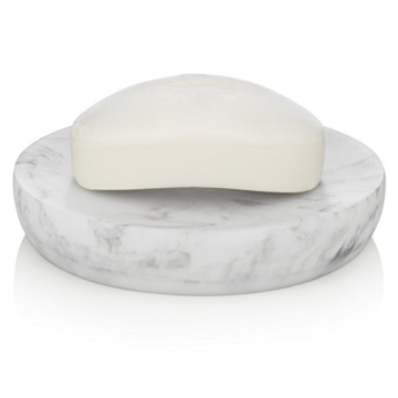 Essentra Home White Soap Dish - Stylish Resin Soap Dish
