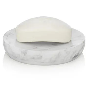 Essentra Home White Soap Dish - Stylish Resin Soap Dish